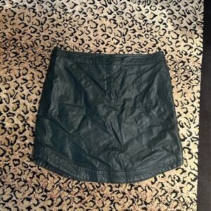 Anthropologie Maeve leather skirt size 16. NWOT. Very dark green color.